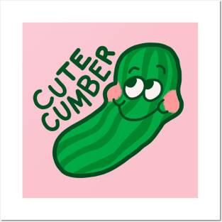 I'm One Cute-Cumber - Vegetable Pun Posters and Art